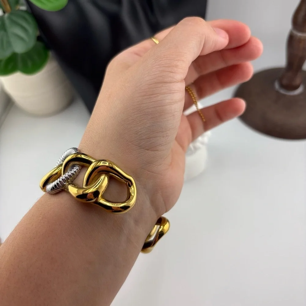 Gold & Silver Chunky Chain Bracelet ✨